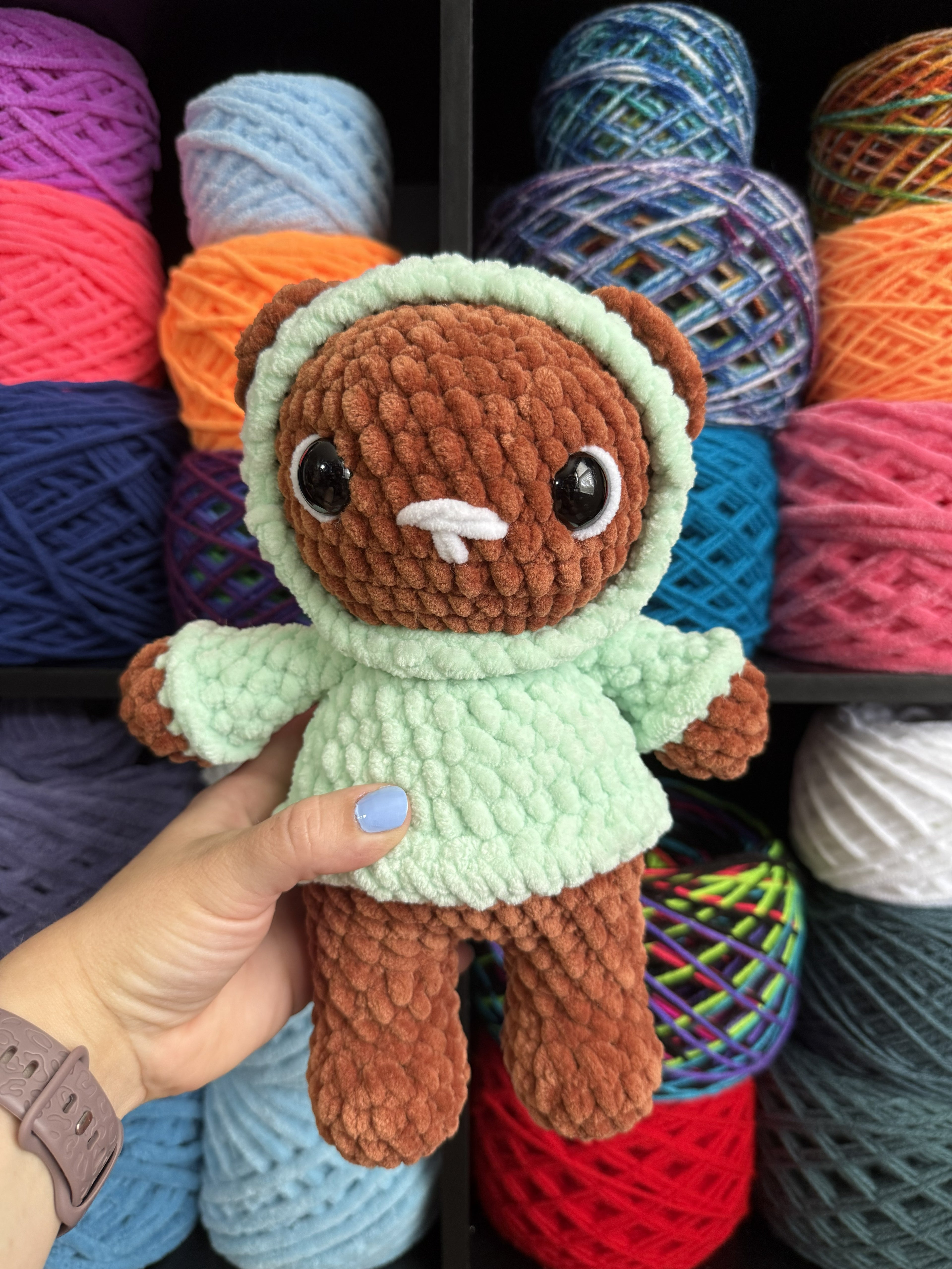 Mint Green Hoodie Bear
