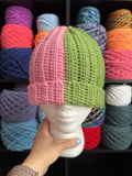 Pink and Green Beanie