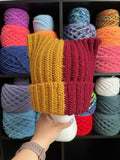 Red and Brownish Gold Cat Ear Beanie